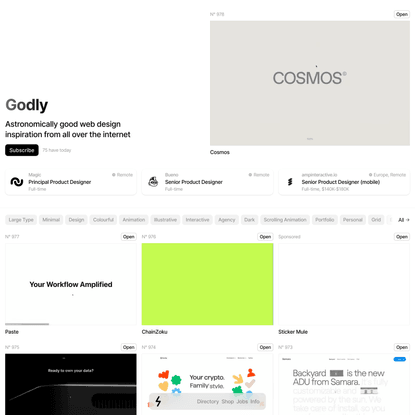Godly — Astronomically good web design inspiration