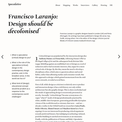Francisco Laranjo: Design should be decolonised