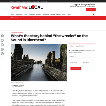 What’s the story behind “the wrecks” on the Sound in Riverhead?