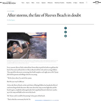 After storms, the fate of Reeves Beach in doubt - Riverhead News Review