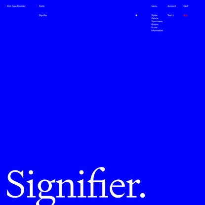 Klim Type Foundry · Signifier fonts
