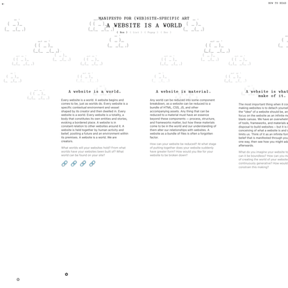 Manifesto for (Web)Site-Specific Art