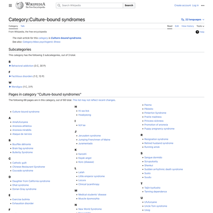 Category:Culture-bound syndromes - Wikipedia