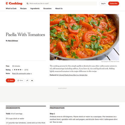 Paella With Tomatoes Recipe