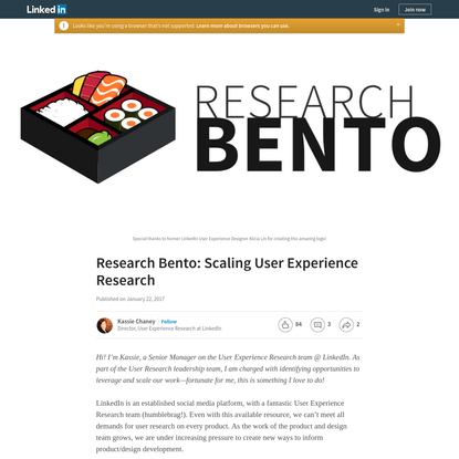 Research Bento: Scaling User Experience Research