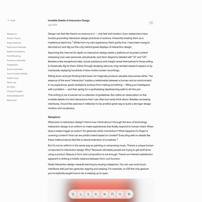 Invisible Details of Interaction Design