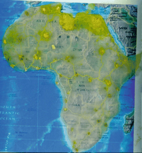 Physarum approximates trans-African highways