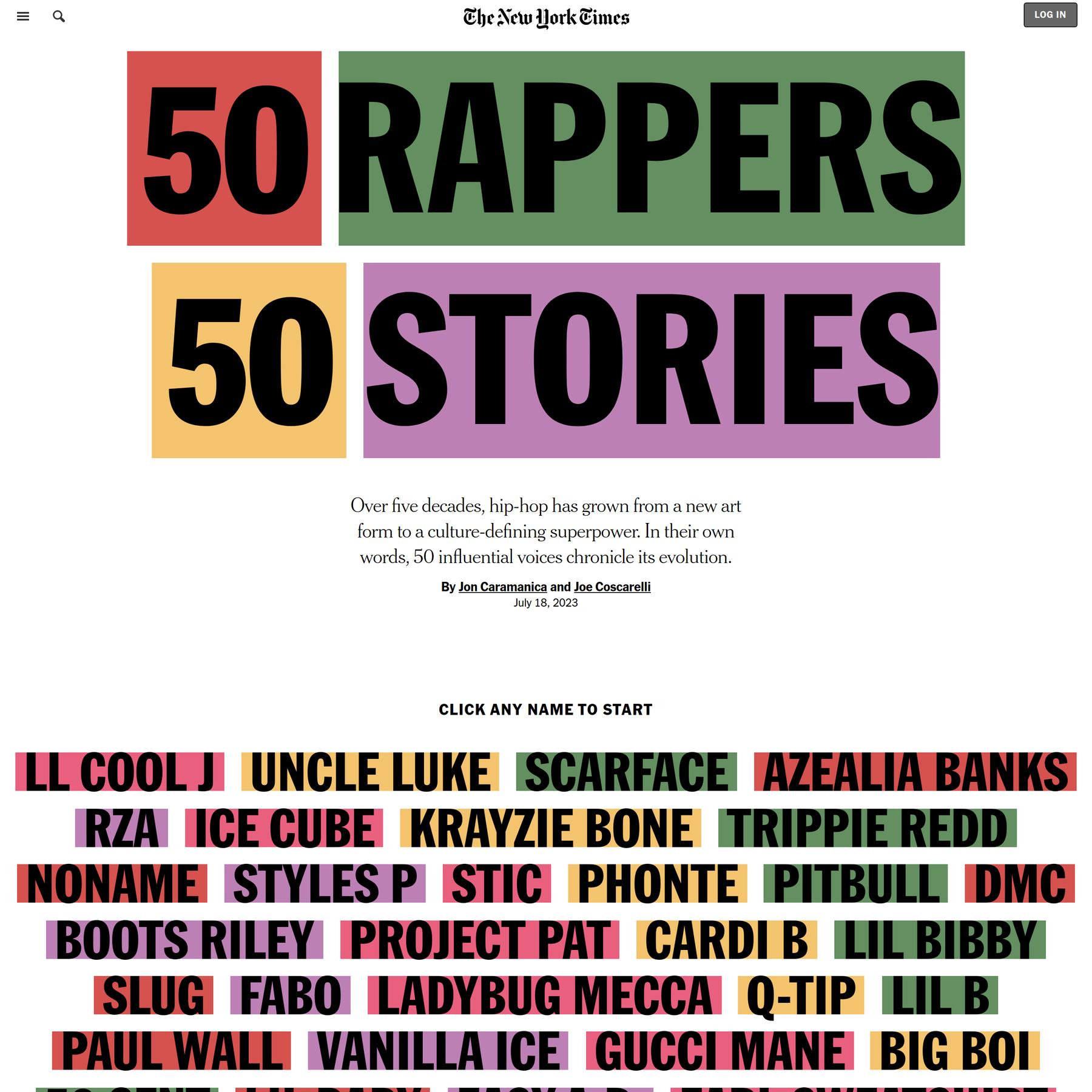 Hip-Hop’s 50th Anniversary: 50 Rappers Share Their Stories - The New York Times