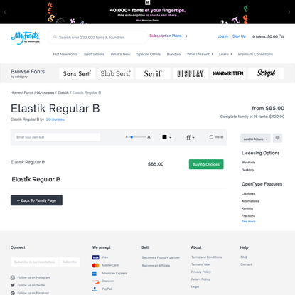 Elastik Regular B Font | Webfont &amp; Desktop | MyFonts