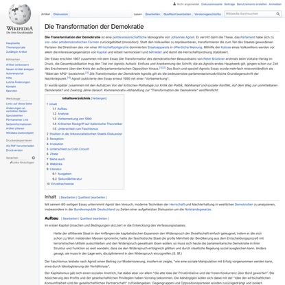 Die Transformation der Demokratie – Wikipedia