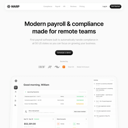 Warp | Modern compliance & payroll for startups