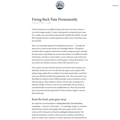 Fixing Back Pain Permanently