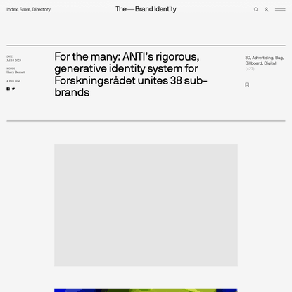 For the many: ANTI’s rigorous, generative identity system for Forskningsrådet unites 38 sub-brands — The Brand Identity