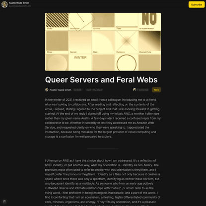 Queer Servers and Feral Webs