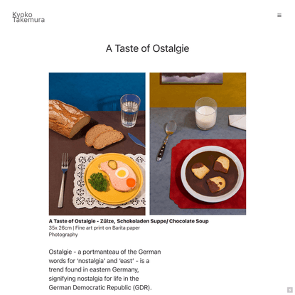 A Taste of Ostalgie — Kyoko Takemura