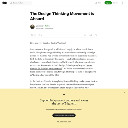 The Design Thinking Movement is Absurd