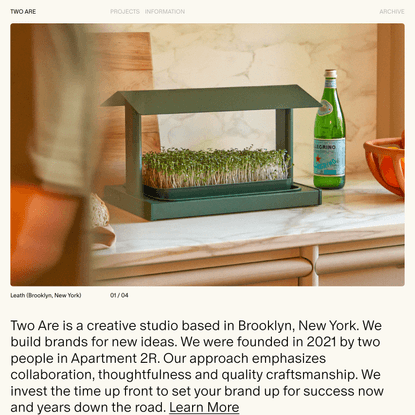 TWO ARE — A Branding &amp; Design Studio