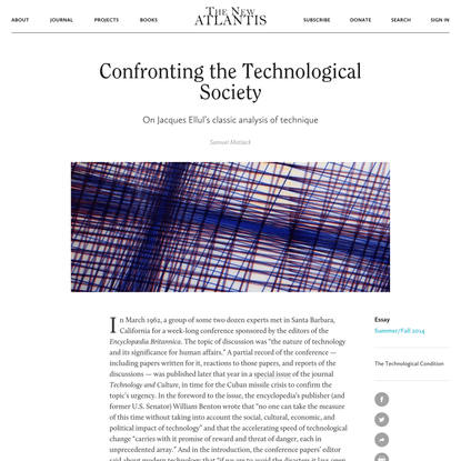 Confronting the Technological Society