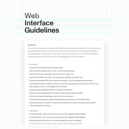 Web Interface Guidelines