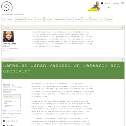 Kameelah Janan Rasheed on Research and Archiving