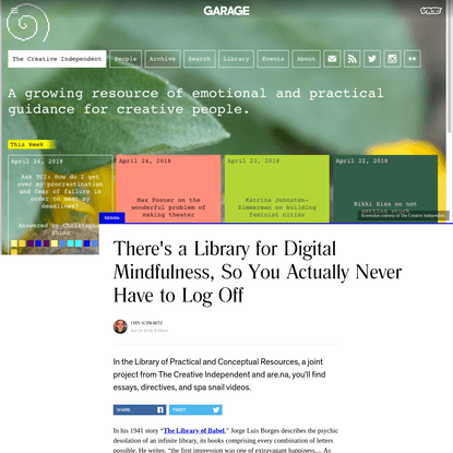 There's a Library for Digital Mindfulness, So You Actually Never Have to Log Off