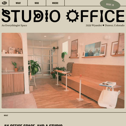 Studio Office | An office you can studio in