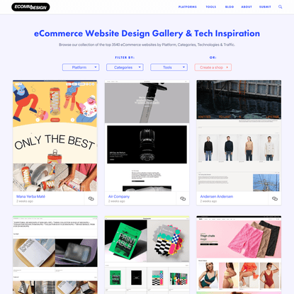 Ecomm.Design - Ecommerce Website Design Gallery and Tech Inspiration