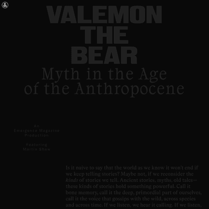 Valemon the Bear – featuring Martin Shaw