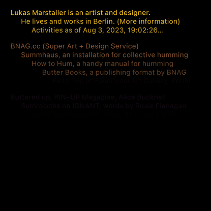 Lukas Marstaller, Art + Design Services