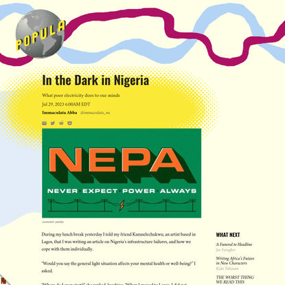 In the Dark in Nigeria