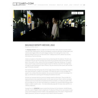 ART+COM Studios | Bauhaus Infinity Archive
