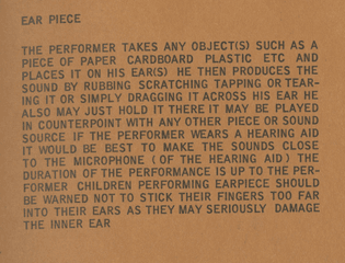 Terry Riley, Ear Piece from An Anthology