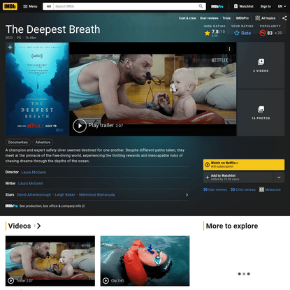 The Deepest Breath (2023) ⭐ 7.8 | Documentary, Adventure