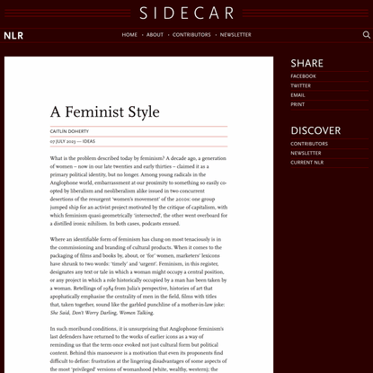 Caitlín Doherty, A Feminist Style — Sidecar