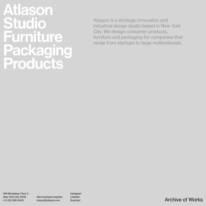 Industrial Design Firm NYC New York - Atlason