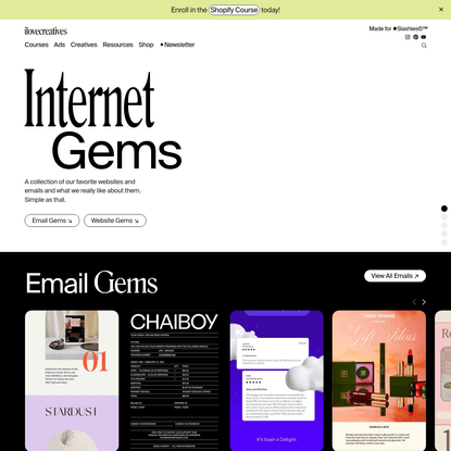 Internet Gems: Modern Website Inspiration - ilovecreatives