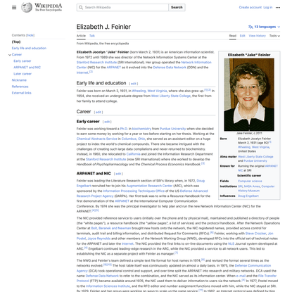 Elizabeth J. Feinler - Wikipedia