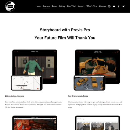 Features — Previs Pro