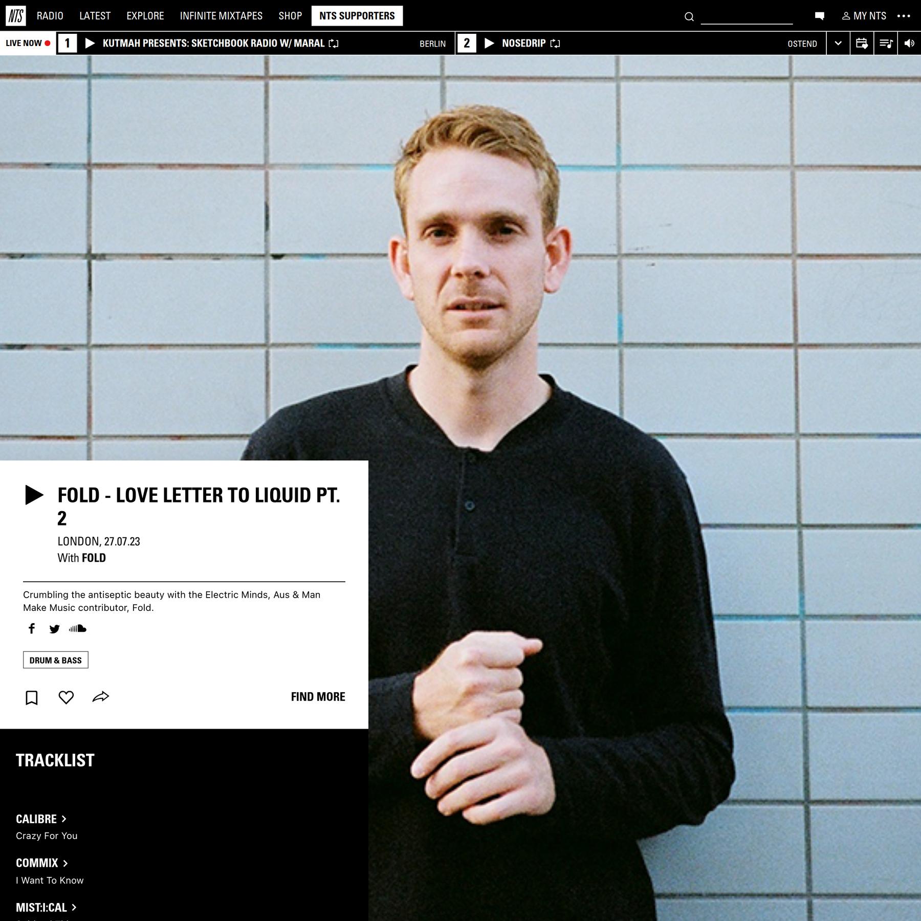 FOLD - Love Letter To Liquid pt. 2 27th July 2023 | Listen on NTS