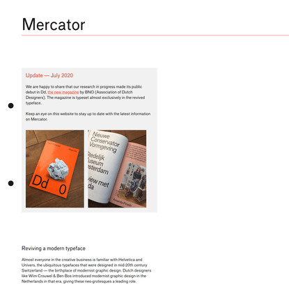 Mercator: reviving a modern typeface