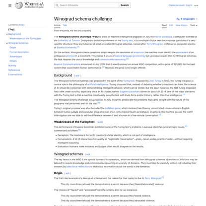 Winograd schema challenge - Wikipedia