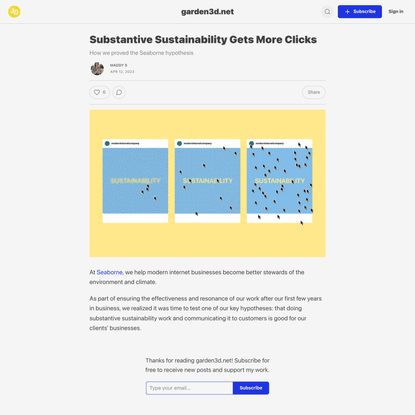 Substantive Sustainability Gets More Clicks