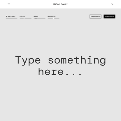 Aeonik Mono – CoType Foundry