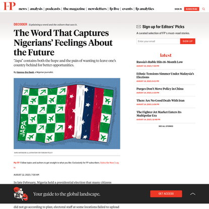 The Word That Captures Nigerians’ Feelings About the Future