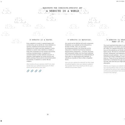 Manifesto for (Web)Site-Specific Art