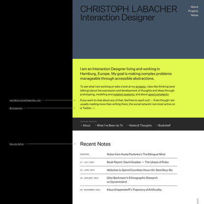 Home — Christoph Labacher · Interaction Designer
