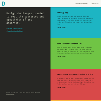 Design Challenges & Design Challenge Ideas * Design Challenge