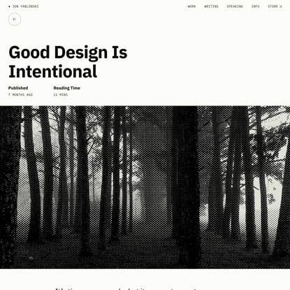 Good Design is Intentional