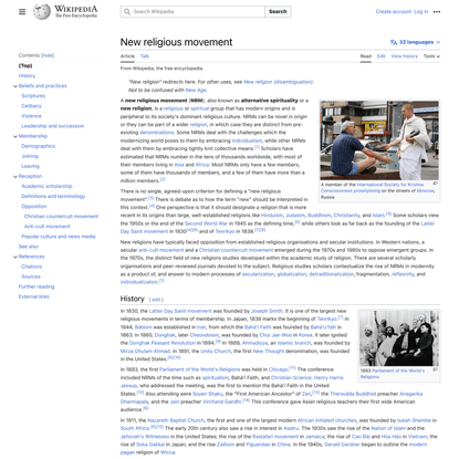 New religious movement - Wikipedia