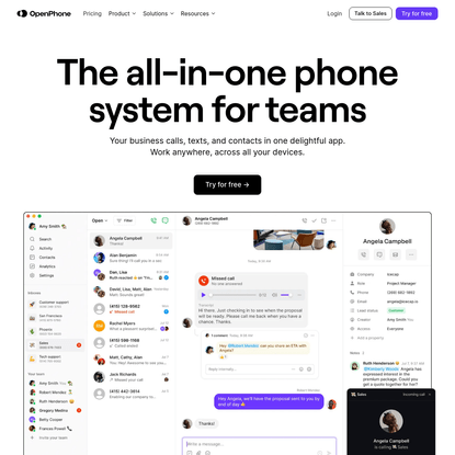 OpenPhone | Modern business phone for startups and small businesses